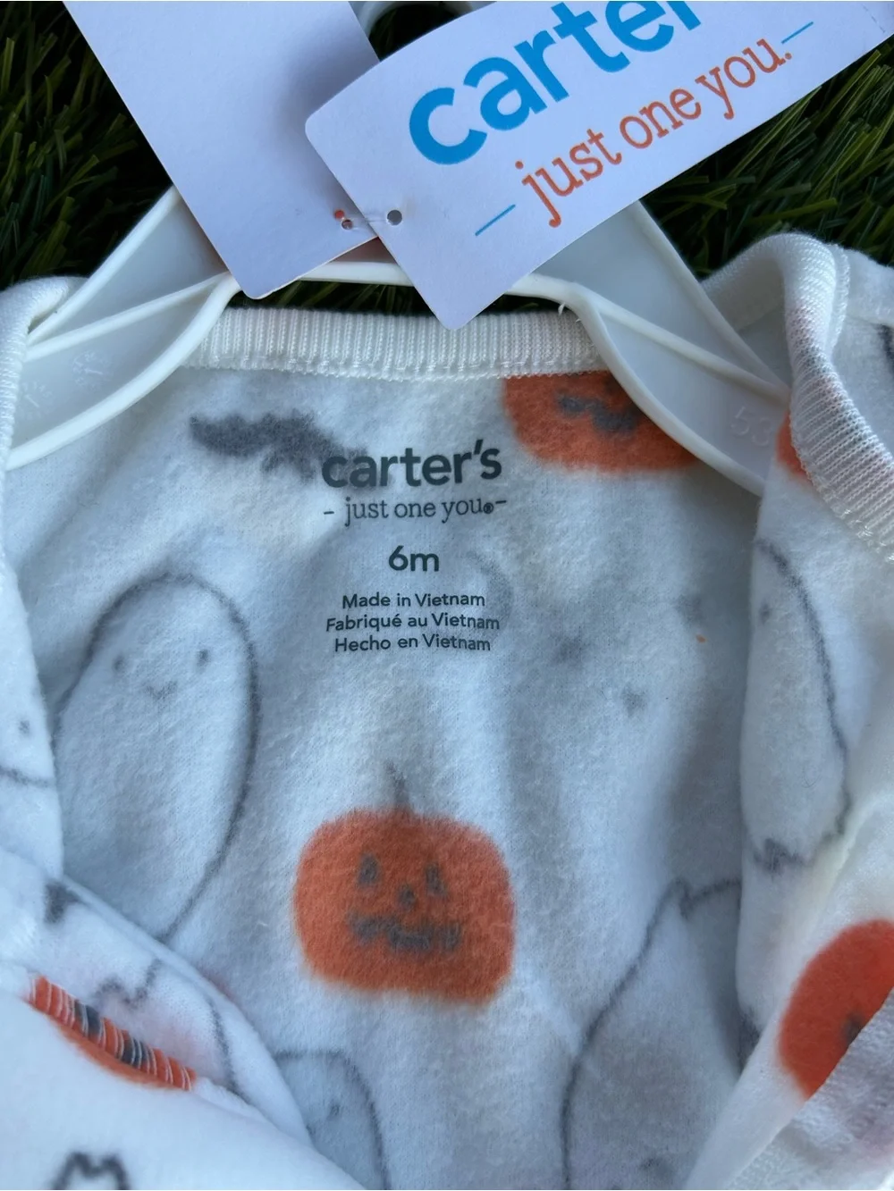 Cartier White Halloween Ghost & Orange Pumpkin Printed Sleep Sack
